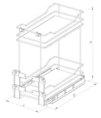 cargo-mini-blum-400mm-2-polki-g2-chrom-stan-nowy