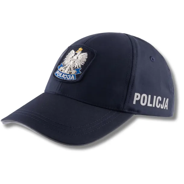 Granatowa Czapka z Daszkiem Letnia Służbowa Policja Gładka Regulowana 57