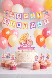 dekoracje-urodzinowe-barbiee-girlandy-topper-pikery-balony-zestaw