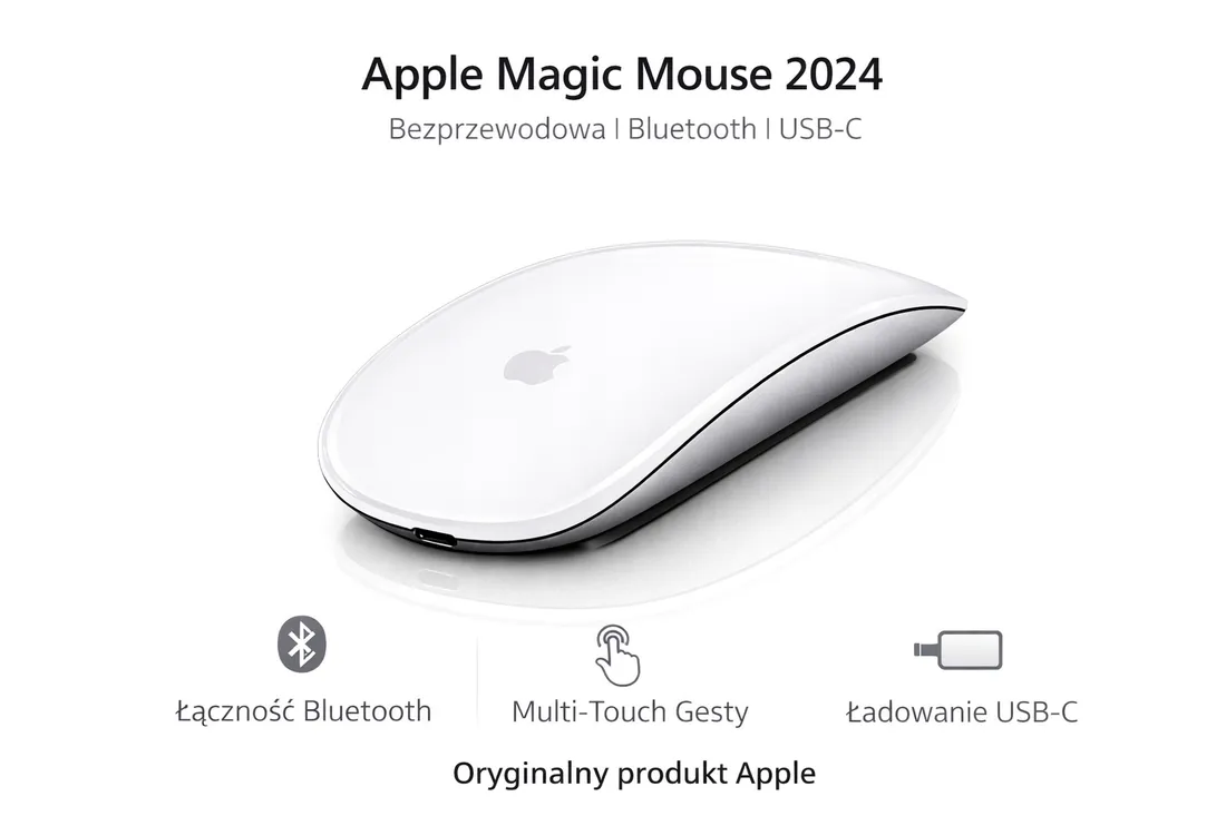 apple-magic-mouse-2024-white-bezprzewodowa-mysz-bluetooth-multi-touch-usb-c-stan-nowy