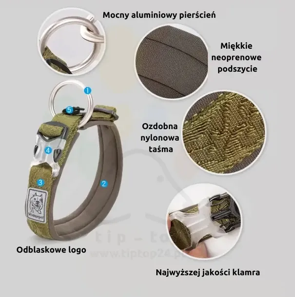 obroza-dla-psa-winhyepet-classic-rozmiar-xl-kolor-odcienie-zieleni