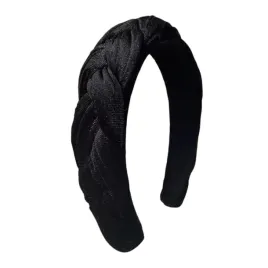 lebenswert-opaska-na-wlosy-aksamitna-pleciona-damska-styl-vintage-czarna
