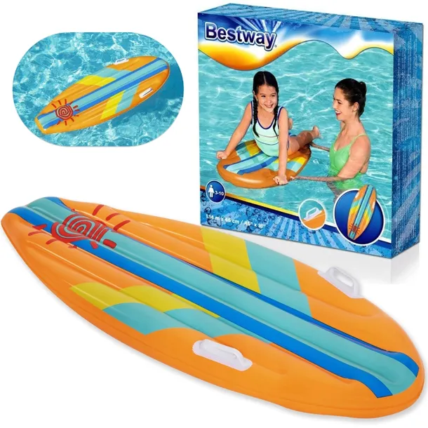 Dmuchana Deska Surfingowa Materac do Pływania z Uchwytami 114x46cm Bestway
