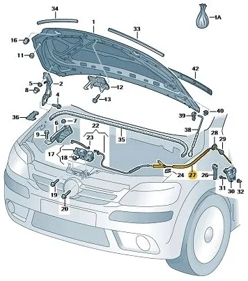 linka-ciegno-maski-przod-vw-golf-plus-oryginal-stan-nowy