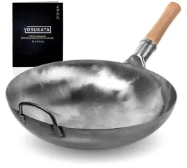 yosukata-wok-srebrny-36-cm-stal-weglowa-okragle-dno-gaz-bbq-stir-fry