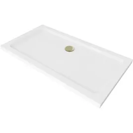 mexen-flat-brodzik-prostokatny-slim-130-x-70-cm-bialy-syfon-zloty