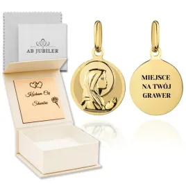 zloty-medalik-585-matka-boska-modlaca-grawer-gratis-chrzest-komunia