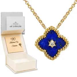 zloty-naszyjnik-585-lapis-i-diament-koniczynka-modny-elegancki-prezent