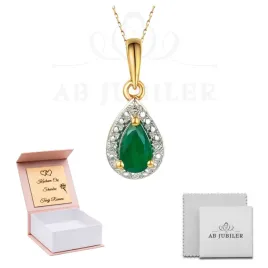zlota-585-zawieszka-lezka-szmaragd-diamenty-elegancki-prezent-grawer-gratis
