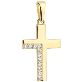 zloty-krzyzyk-z-cyrkoniami-elegancki-prezent-585-chrzest-komunia-grawer