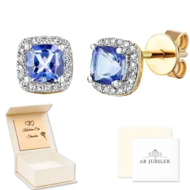 zlote-585-kolczyki-tanzanit-i-diamenty-wspanialy-prezent-grawer-gratis