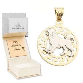 zlota-zawieszka-585-znak-zodiaku-lew-z-pudelkiem-dedykacja-i-sciereczka