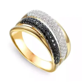zloty-14k-pierscionek-czarne-biale-diamenty-grawer