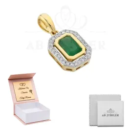 zlota-14k-zawieszka-szmaragd-diamenty-na-prezent