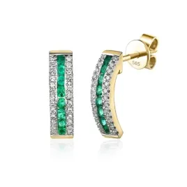 zlote-585-kolczyki-szmaragdy-i-diamenty-sztyft-eleganckie-kobieta-prezent