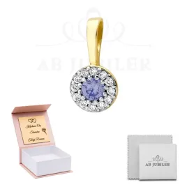 zlota-585-zawieszka-tanzanit-diamenty-na-prezent