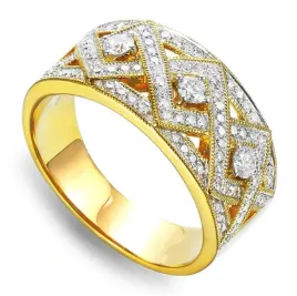 elegancki-14k-pierscionek-z-diamentami-na-prezent