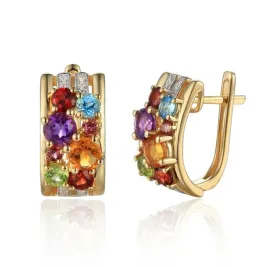 kolczyki-14k-ametyst-granat-topaz-cytryn-brylanty