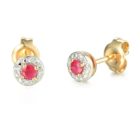 zlote-kolczyki-dzien-kobiet-rubin-diamenty-585-sztyft-elegancki-prezent