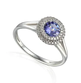 pierscionek-585-tanzanit-diamenty-biale-zloto