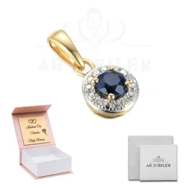 zlota-zawieszka-585-szafir-i-diamenty-na-prezent