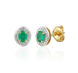 zlote-kolczyki-szmaragd-diamenty-proba-585-sztyft-elegancki-prezent-grawer