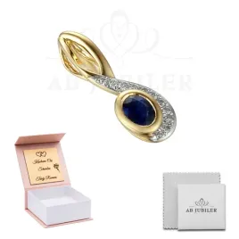 zlota-585-zawieszka-szafir-i-diamenty-na-prezent