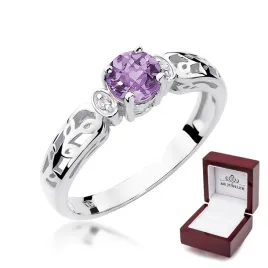 pierscionek-biale-zloto-ametyst-diamenty-proba-585