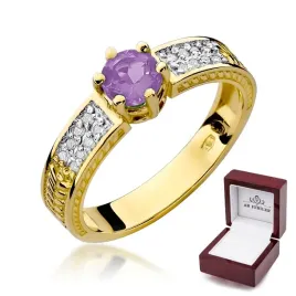 zloty-585-pierscionek-ametyst-diamenty-grawer