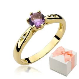 pierscionek-585-biale-zloto-ametyst-diament-grawer