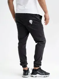 spodnie-joggery-jeansowe-marvel-punisher-guma-w-pasie-czarne-marmurkowe-m