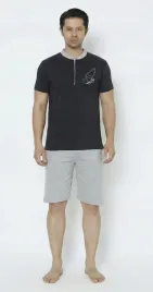 pizama-meska-komplet-zestaw-grafitowa-szara-mystars-surfer-bawelniana-xxl