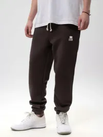 spodnie-dresowe-meskie-bawelniane-brazowe-good-luck-print-logo-m