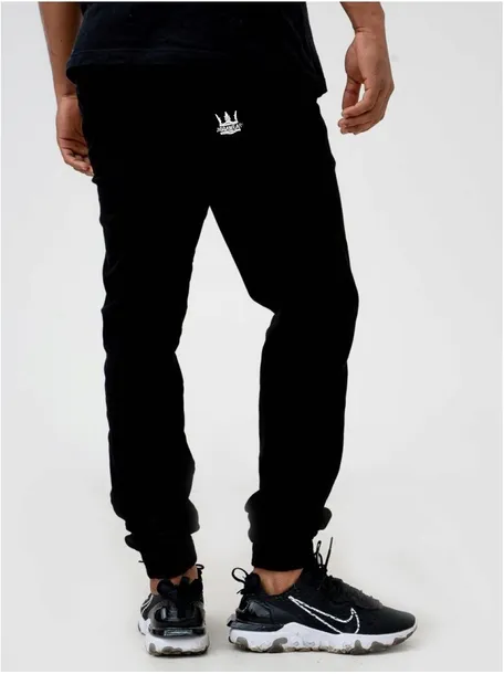 SPODNIE MĘSKIE MATERIAŁOWE BAWEŁNIANE JOGGER JAKOŚĆ JIGGA WEAR Czarne M