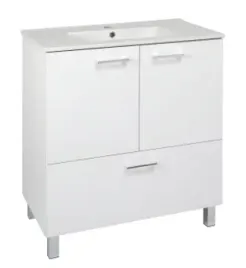Zdjęcie produktu Zestaw Łazienkowy 80cm Biały Szafka z Umywalką 80cm Laura