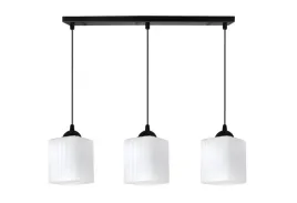 lampa-sufitowa-wiszaca-zyrandol-czarna-szklana-biale-klosze-ryflowane-e27