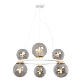 lampa-sufitowa-wiszaca-bialo-zlota-zyrandol-szklane-grafitowe-kule-6xe14