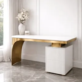 kremowo-zlote-biurko-ze-stali-nierdzewnej-matrix-premium-140x70x75