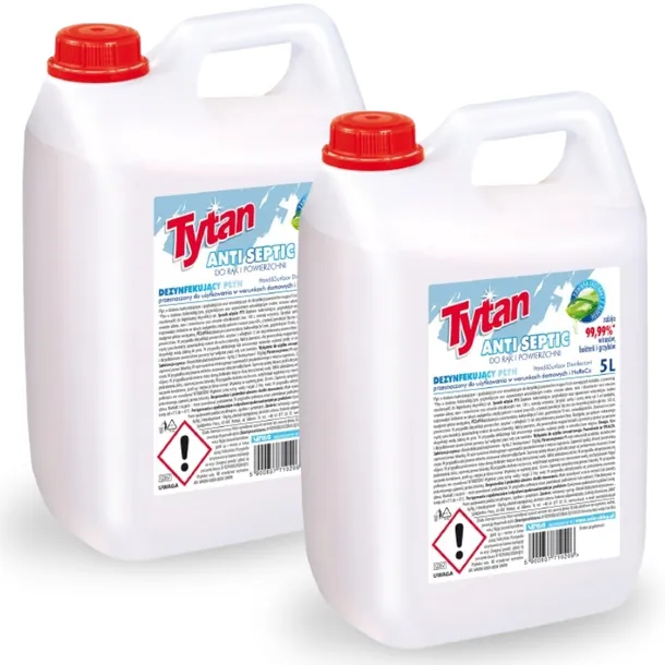 2 x płyn do dezynfekcji rąk, skóry, powierzchni Tytan 5l WIELOSZTUKI