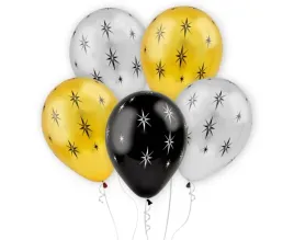 balony-zlote-czarne-srebrne-w-gwiazdki-30cm-5-sztuk-gz-bgw5