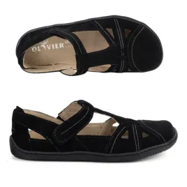 buty-damskie-barefoot-ultralekkie-polsandaly-olivier-1285-na-rzep-czarne
