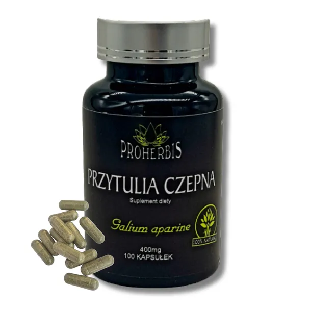 Przytulia czepna 100 kapsułek 400 mg DETOKS wspomaga prawidłową pracę limfy