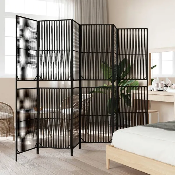 parawan-6-panelowy-czarny-polirattan-stan-nowy