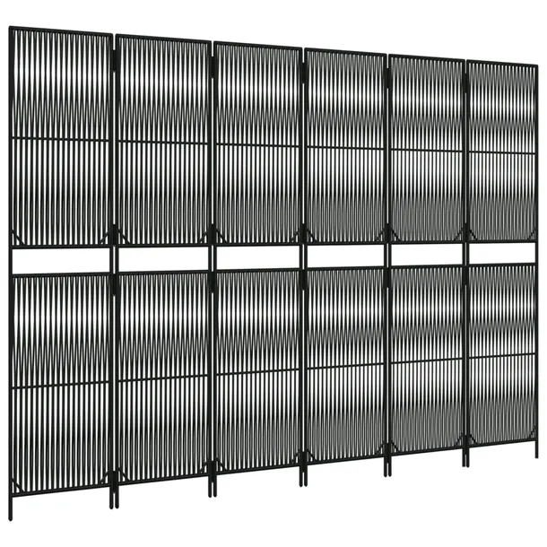 parawan-6-panelowy-czarny-polirattan-stan-nowy
