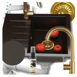 zlew-granitowy-jednokomorowy-milano-deep-brown-zestaw-bateria-syfon-4w1