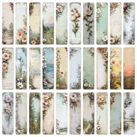 papierowe-zakladki-do-ksiazek-vintage-krajobrazy-z-kwiatami-10szt