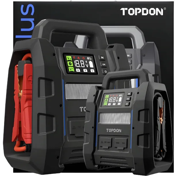 JUMP STARTER 4500A do 16L 500 LM TOPDON V4500PLUS POTĘŻNA MOC PROFESJONALNY