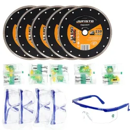 jufisto-zestaw-tarcz-diamentowych-230mm-turbo-5szt-okulary-gratis