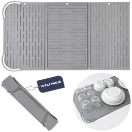 mata-silikonowa-do-osuszania-naczyn-wellhaus-szara-ociekacz-i-podstawka-k