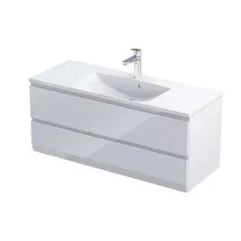 Zdjęcie produktu Szafka Łazienkowa pod Umywalkę 120cm 2 Szuflady Biały Połysk Brylant Uni 